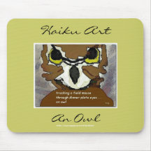 Arte Mousepad del Haiku del búho Alfombrillas De Raton