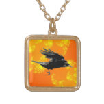 Arte negro del cuervo que vuela para Birdlovers Pendientes