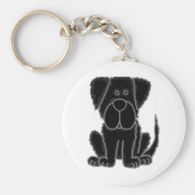 Arte negro divertido del perro de perrito de Terra Llaveros