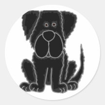 Arte negro divertido del perro de perrito de Terra Pegatinas