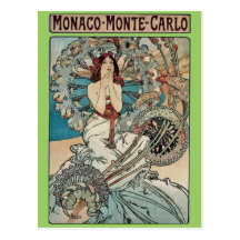 Arte Nouveau de Mónaco Monte Carlo del ~ de Alfons Tarjetas Postales