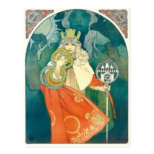 Arte Nouveau del ~ de Alfonso Maria Mucha Postal