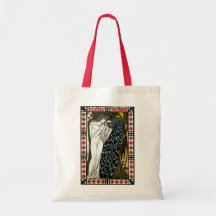 Arte Nouveau del vintage; Este beso, mujer con el  Bolsa