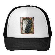 Arte Nouveau del vintage; Este beso, mujer con el  Gorro De Camionero