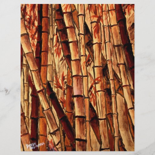 arte oriental asiático de la pintura de bambú tarjetones