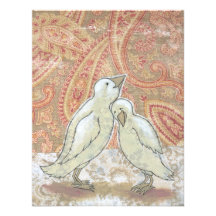 Arte perfecto caprichoso en blanco del pájaro de l comunicado