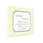 Arte personalizado boda amarillo de la lona del da impresiones de lienzo