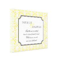 Arte personalizado boda amarillo de la lona del da impresiones de lienzo