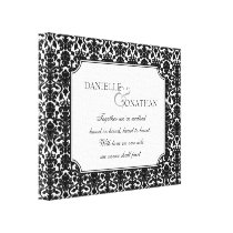 Arte personalizado boda blanco negro de la lona de impresiones de lienzo