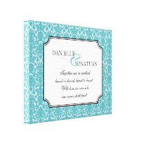 Arte personalizado cita azul de la lona del boda d impresiones de lienzo