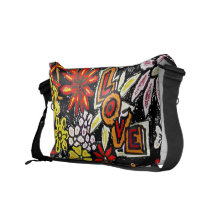 ¡ARTE POP! ¡AMOR!! ¡FLORES!!  ¡TAN PRETTYand único Bolsas De Mensajería