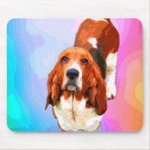 Arte pop de Basset Hound Mousepad Alfombrilla De Ratones