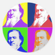 Arte pop de Brigham Young Pegatina Redonda