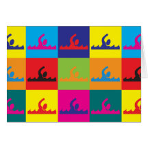 Arte pop de la natación tarjetón
