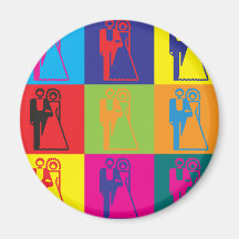 Arte pop de los bodas imán para frigorifico
