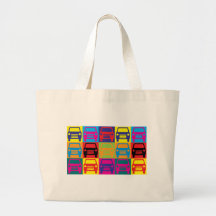 Arte pop de los coches bolsas de mano