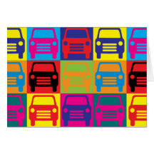 Arte pop de los coches felicitaciones