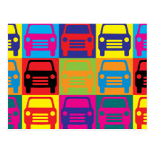 Arte pop de los coches tarjetas postales