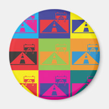 Arte pop de los viajes por carretera iman para frigorífico