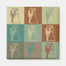 Arte pop del boda imanes de nevera
