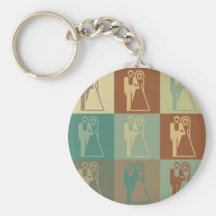 Arte pop del boda llavero personalizado