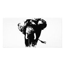 Arte pop del elefante tarjeta con foto personalizada