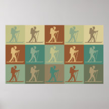 Arte pop del esquí del campo a través posters