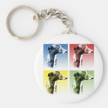 Arte pop del galgo llavero personalizado