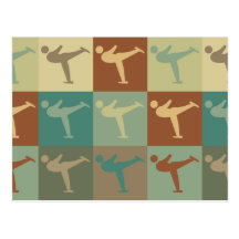 Arte pop del patinaje artístico tarjetas postales