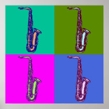 Arte pop del saxofón del alto posters