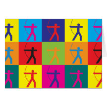Arte pop del tiro al arco felicitación