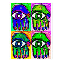 Arte pop Hamsa de Katie Pfeiffer Postales