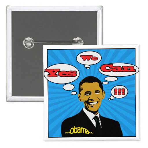 Arte pop podemos sí botón de Obama Pins