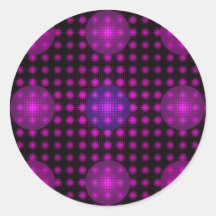 Arte púrpura del fractal de la matriz del disco pegatinas redondas