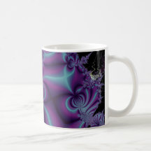 Arte púrpura y negro del fractal taza de café