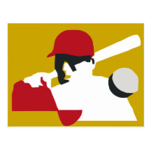 Arte retro del béisbol tarjeta postal