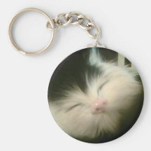 Arte retro del gato del gatito del gatito blanco d llaveros personalizados