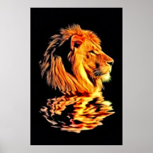 Arte retro principal del león impresiones
