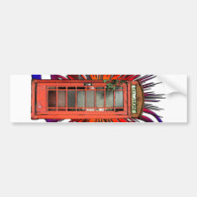 Arte rojo británico de la cabina de teléfonos pegatina de parachoque