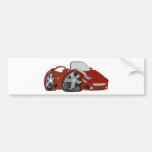 Arte rojo del coche del dibujo animado pegatina de parachoque