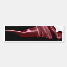 Arte rojo del humo etiqueta de parachoque