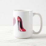 Arte rojo del zapato del tacón alto del estilete taza de café