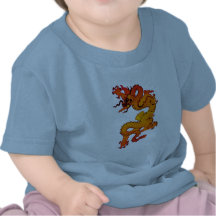Arte rojo y anaranjado ardiente del dragón camiseta
