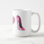 Arte rosado del zapato del tacón alto del estilete taza