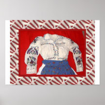 Arte rumano, blusa bordada posters