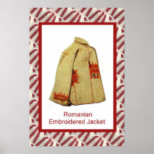 Arte rumano, chaqueta bordada poster