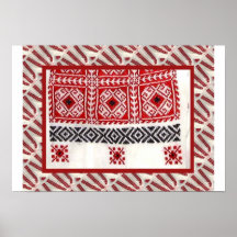 Arte rumano, crosstitch bordado para el delantal posters