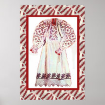 Arte rumano, vestido bordado 1 posters