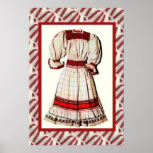 Arte rumano, vestido bordado posters