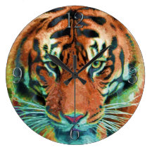 Arte salvaje de la fauna del gato grande de la ref relojes